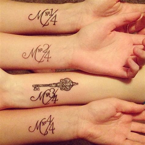 This tattoo symbolizes the bond between two sisters. . Unique sibling tattoos for 4